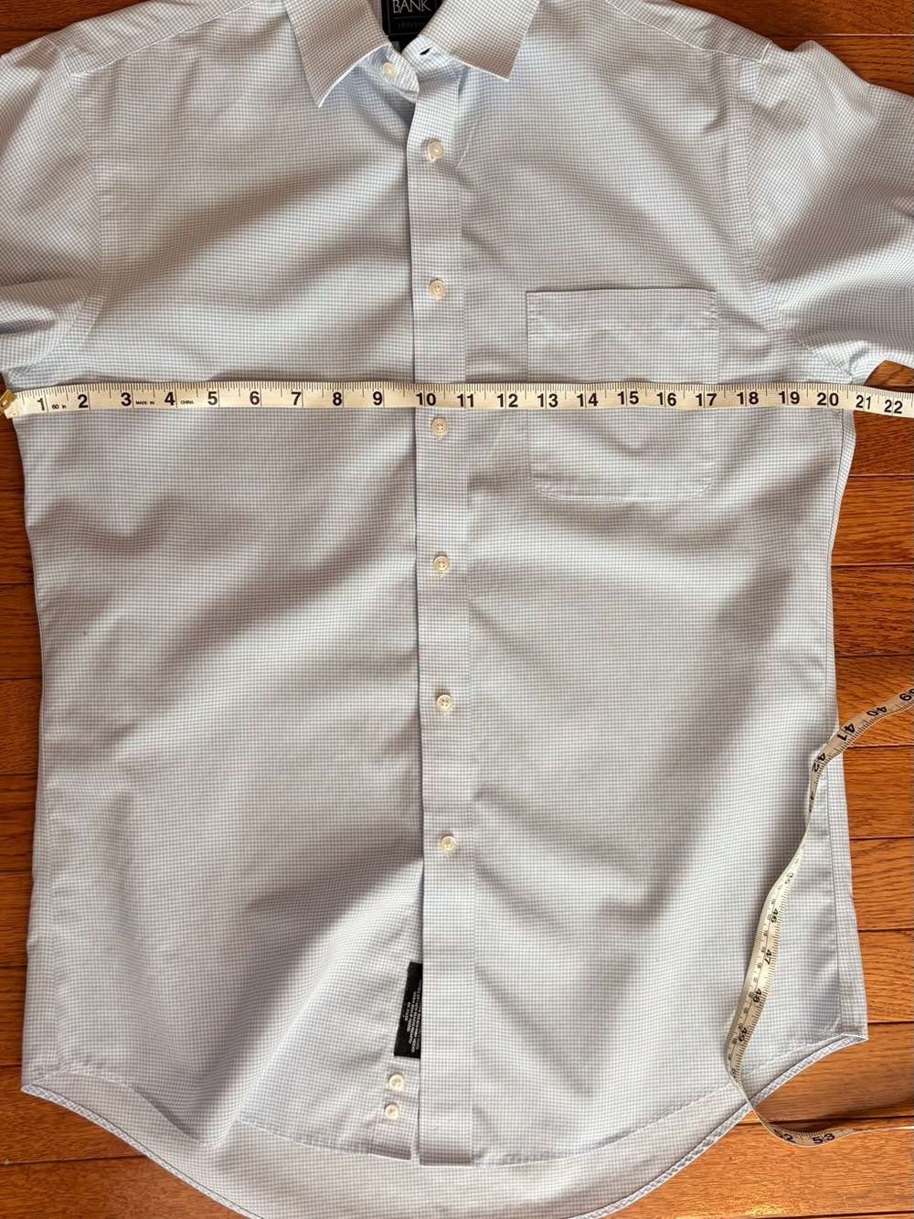 Jos. A. Bank Traveler Men's Dress Shirt with Chest Pocket in Grey and White - Picture 7 of 10